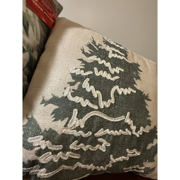 St. Nicholas Square Classic Snowman  & Christmas Tree (2)Throw Pillows 14x14 - Picture 3 of 6